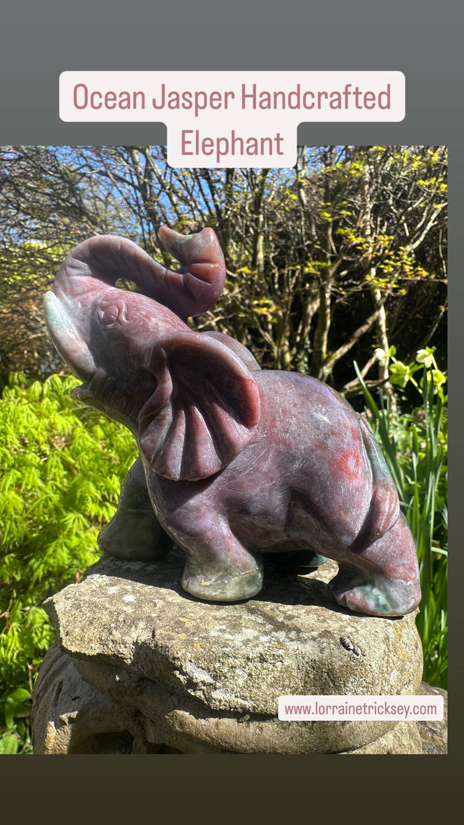 Ocean Jasper Handcarved Elephant