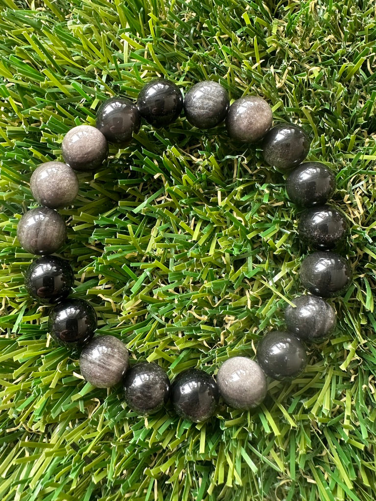 Silver Sheen Obsidian Bracelets