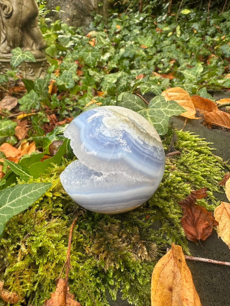 Blue Lace Agate Druzy Sphere