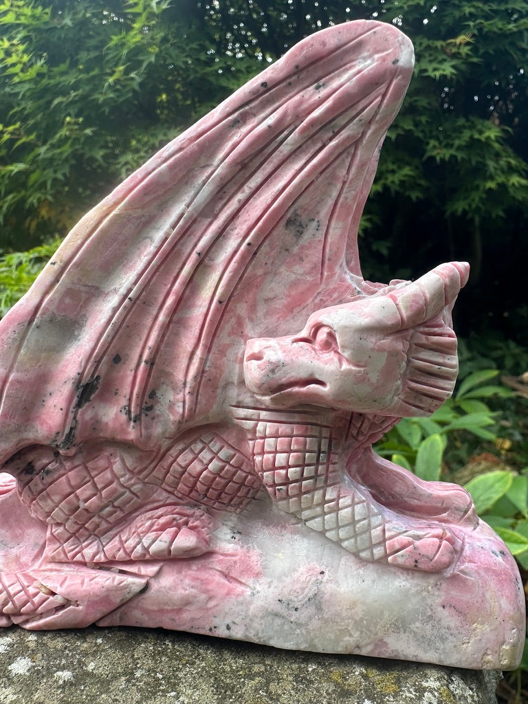 Peruvian Rhodonite Handcarved Dragon