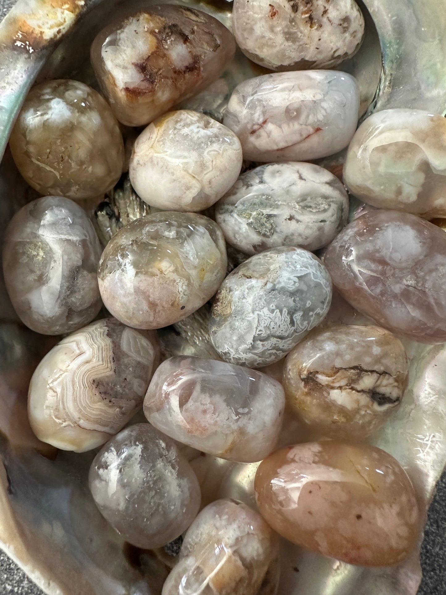 Agate Flower Tumble Stones