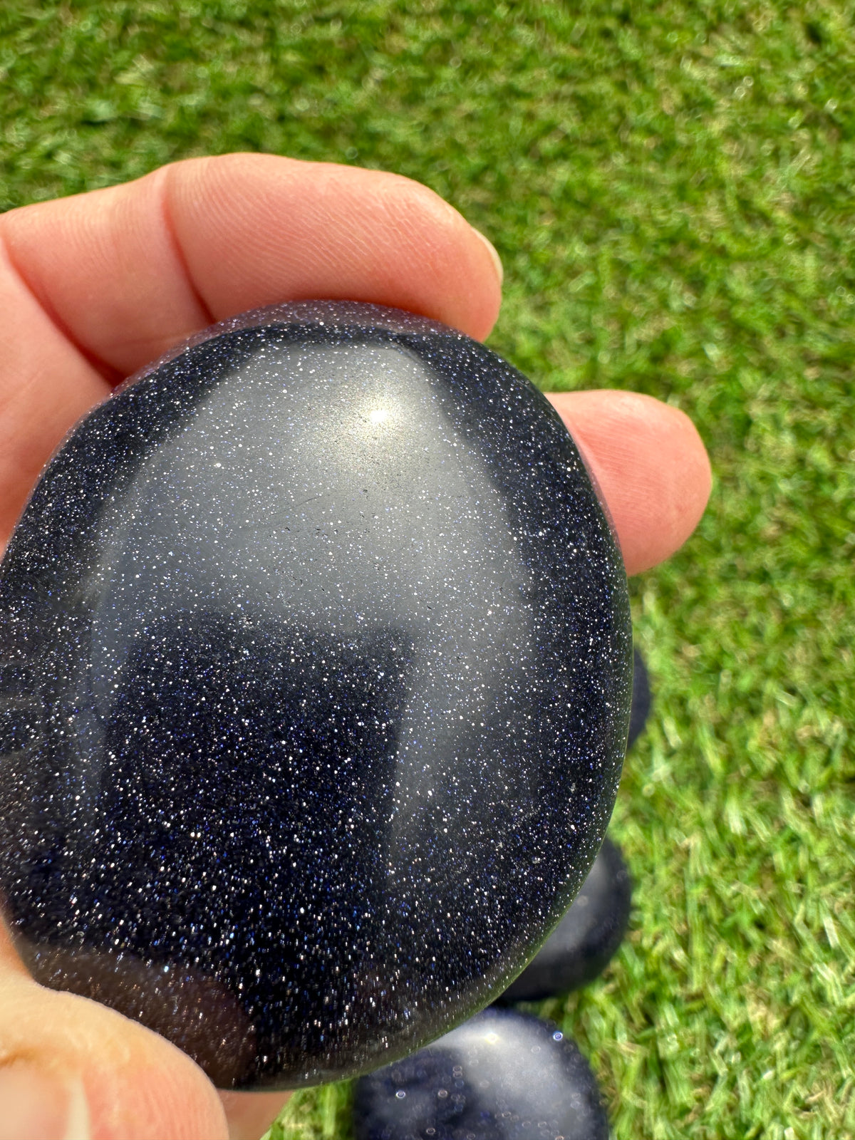 Goldstone Blue Palm Stones