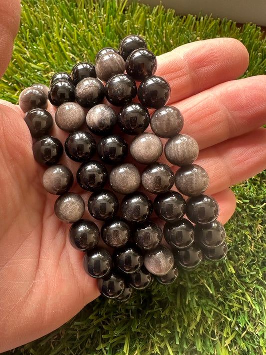 Silver Sheen Obsidian Bracelets