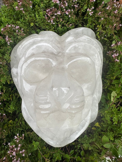 Quartz Lion's Head Hand-carved - Fierce Elegance!