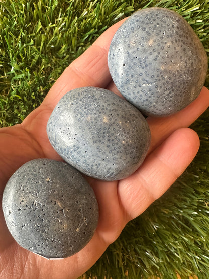 Blue Coral Jasper Palm Stones - Ocean Energy In The Palm Of Your Hand
