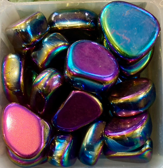 Hematite Aura Tumble Stones