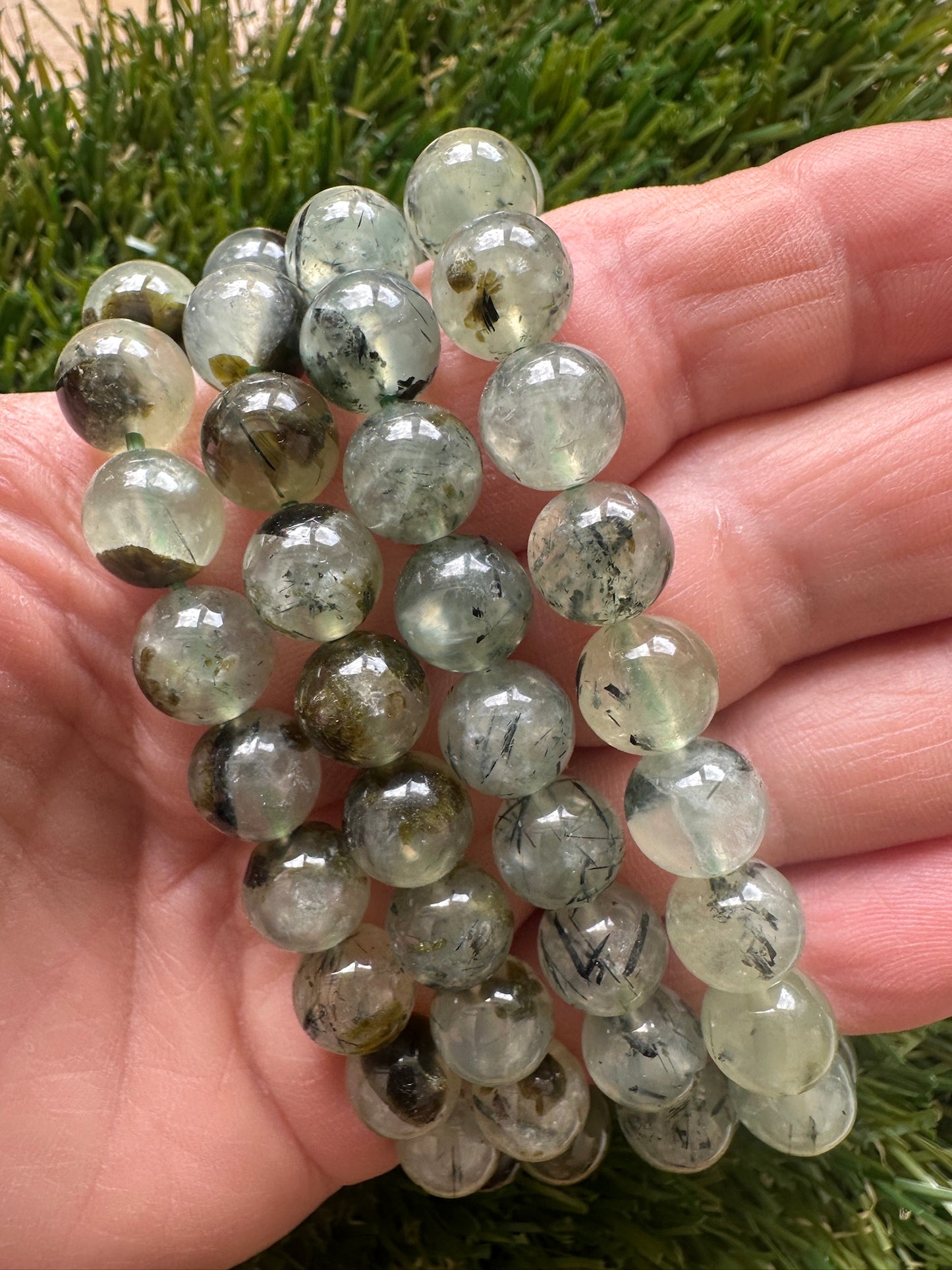 Prehnite And Epidote Bracelets
