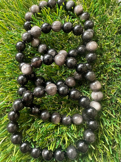 Silver Sheen Obsidian Bracelets
