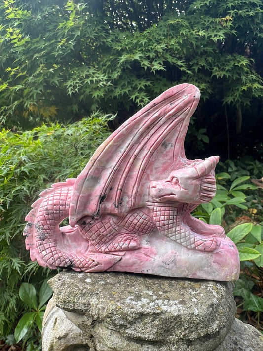 Peruvian Rhodonite Handcarved Dragon