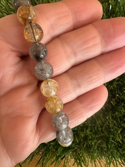 Skeletal Elestial Quartz Bracelet