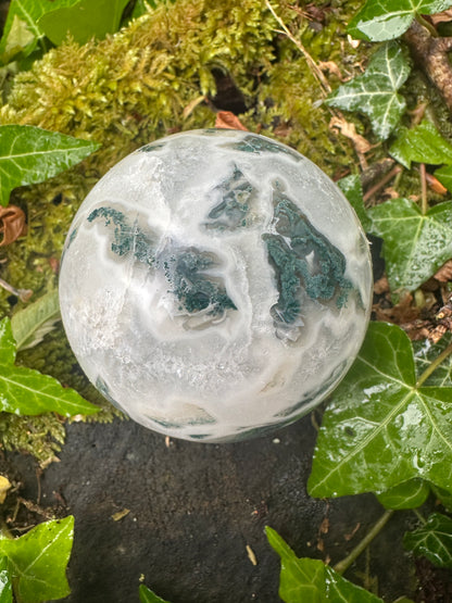 Moss Agate Sphere – 7 cms
