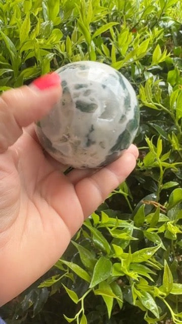 Moss Agate Sphere – 7 cms