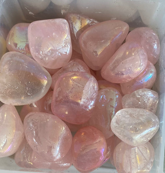 Quartz Rose Angel Aura Tumble Stones
