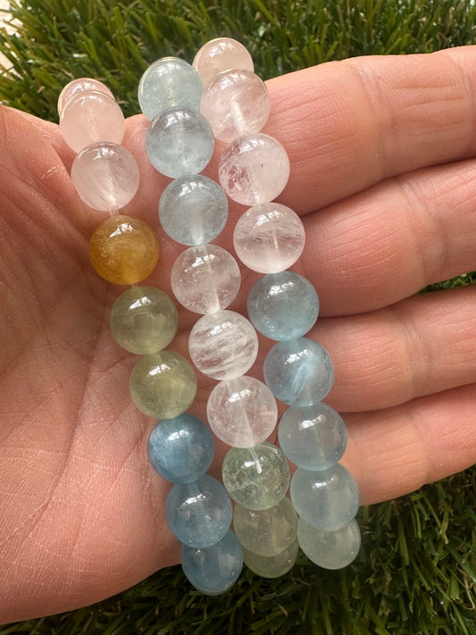 Morganite And Aquamarine Bracelets