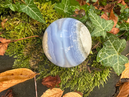Blue Lace Agate Druzy Sphere