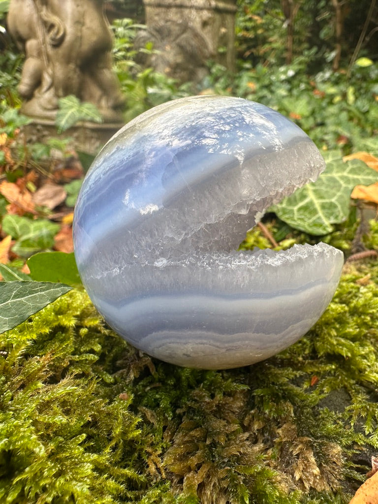 Blue Lace Agate Druzy Sphere