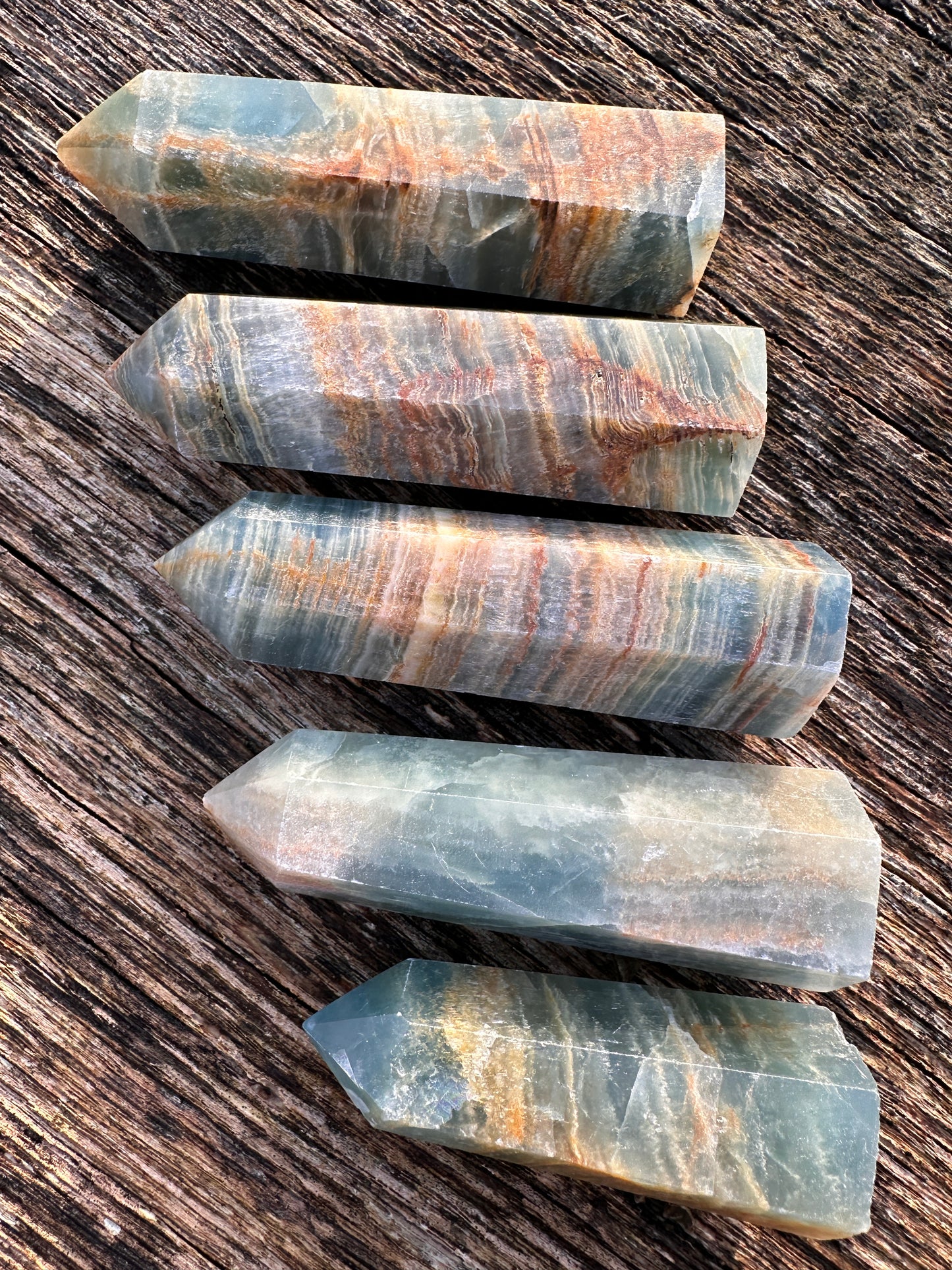 Lemurian Aquatine Calcite Blue Points