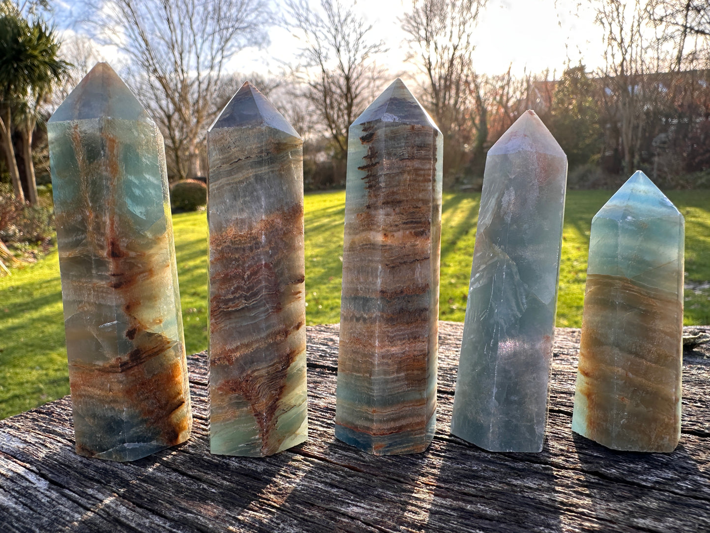 Lemurian Aquatine Calcite Blue Points