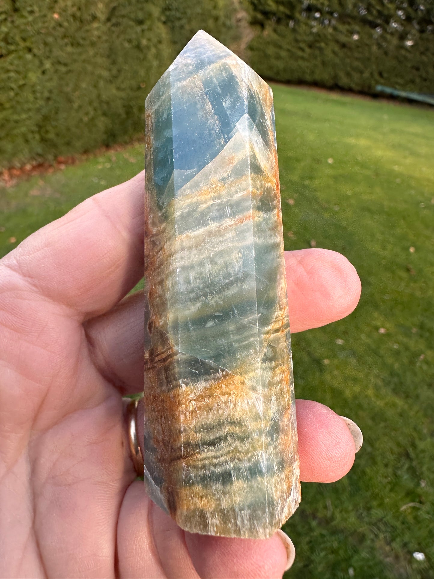 Lemurian Aquatine Calcite Blue Points