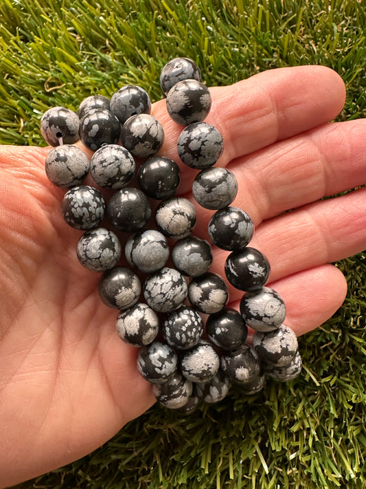 Obsidian Snowflake Bracelets