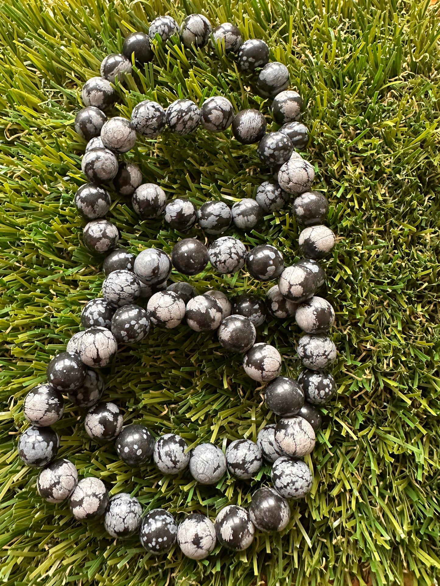 Obsidian Snowflake Bracelets