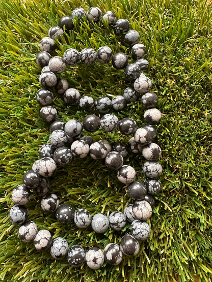 Obsidian Snowflake Bracelets