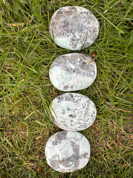 Jasper Kiwi or Sesame Palm Stones