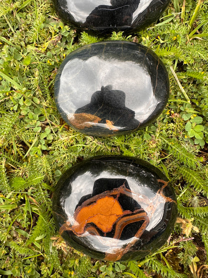Tigers Eye Blue Palm Stones