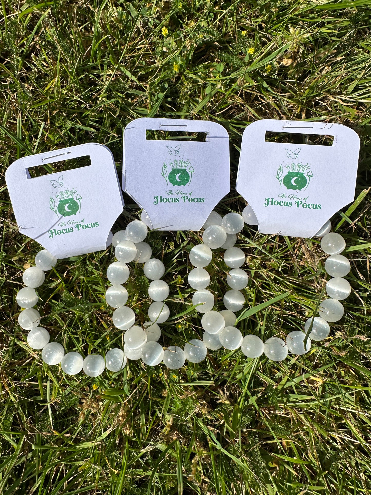 Selenite / Satin Spar Beaded Bracelets