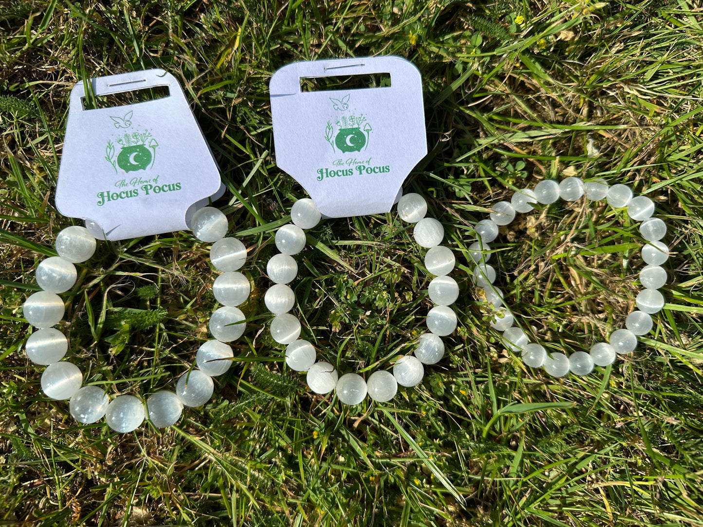 Selenite / Satin Spar Beaded Bracelets