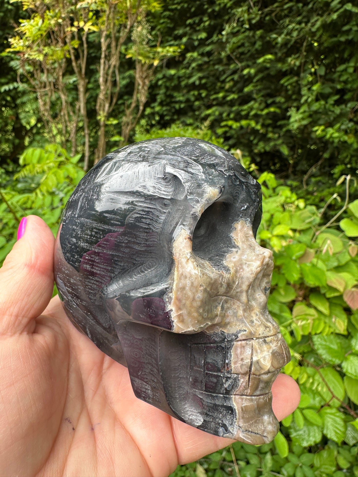 Agate Volcanic Skull