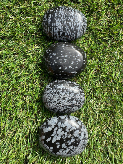 Obsidian Snowflake Palm Stones