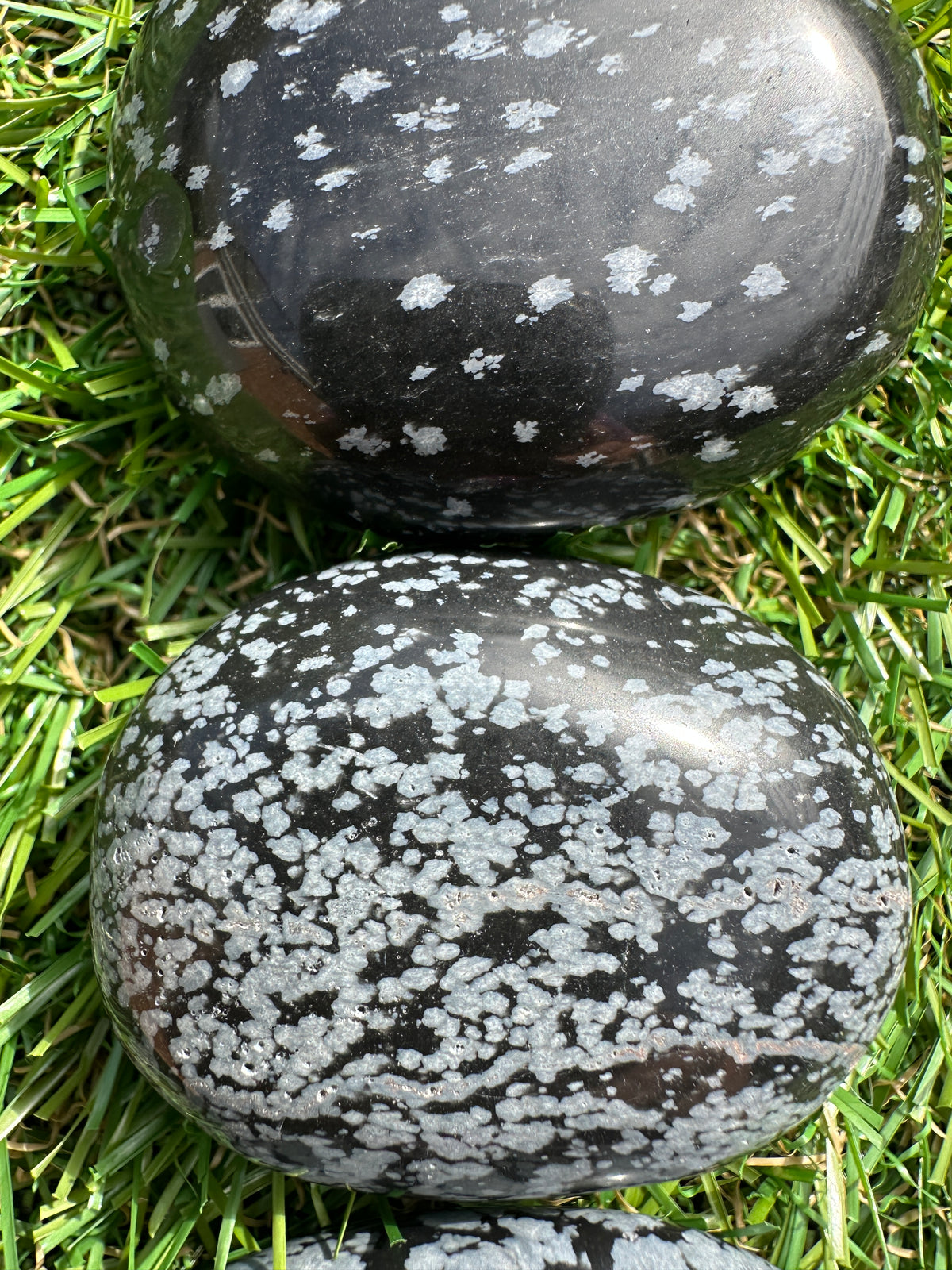 Obsidian Snowflake Palm Stones