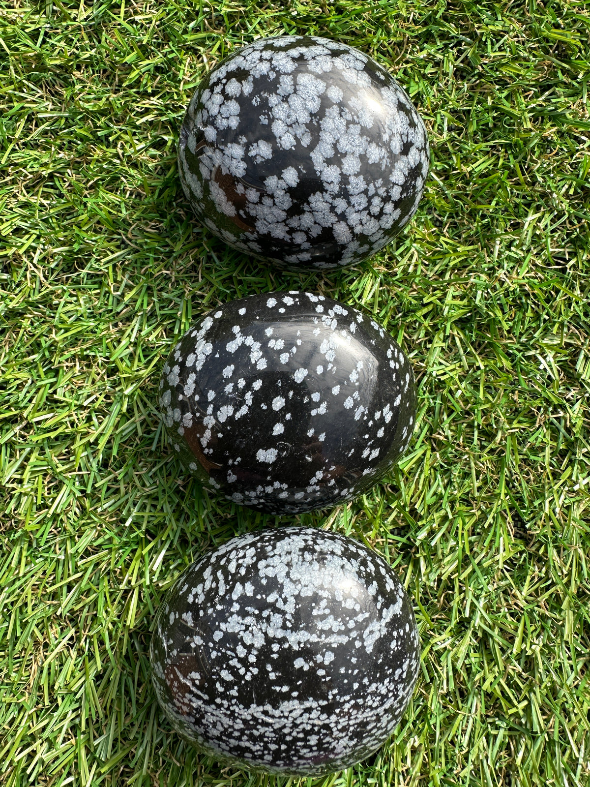 Obsidian Snowflake Palm Stones