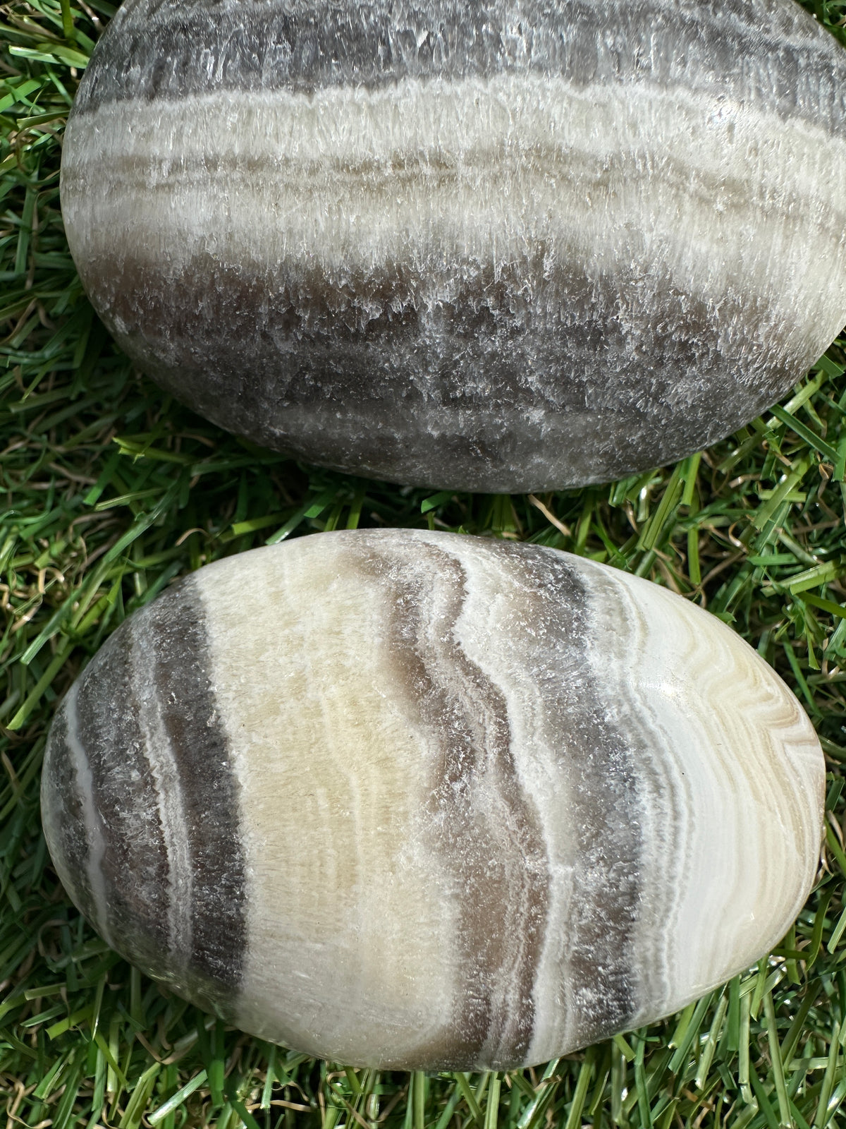 Calcite Zebra Palm Stones