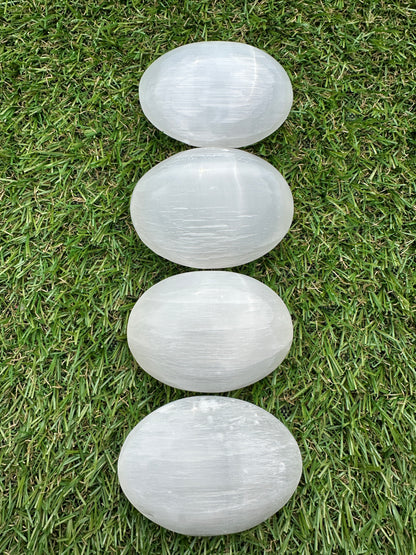 Selenite Palm Stone