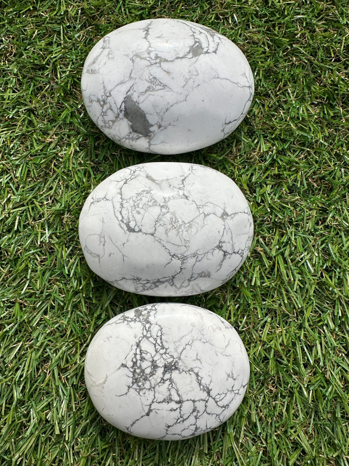 Howlite White Palm Stones