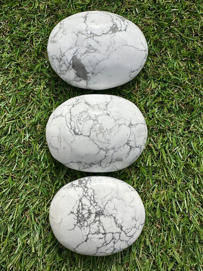 Howlite White Palm Stones