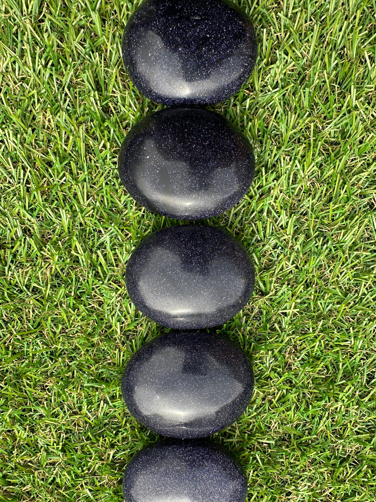 Goldstone Blue Palm Stones