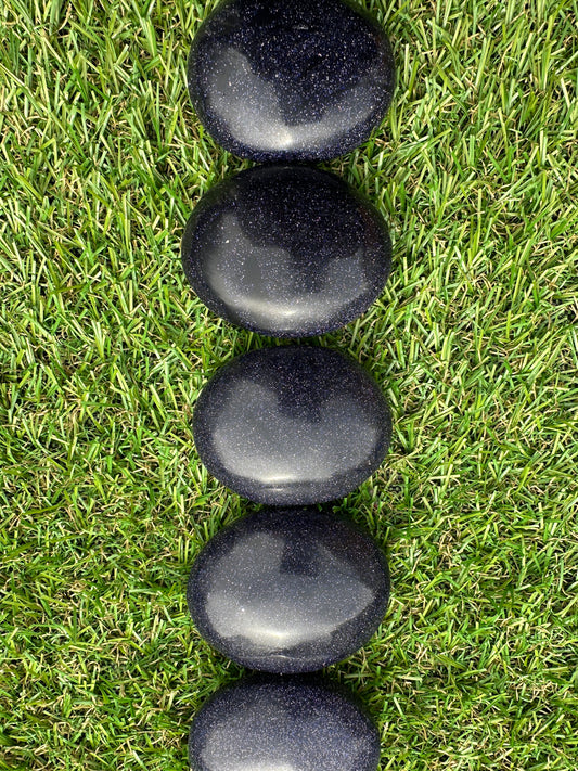 Goldstone Blue Palm Stones