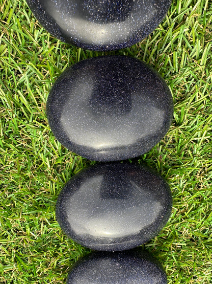 Goldstone Blue Palm Stones