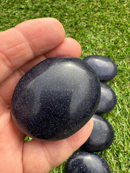 Goldstone Blue Palm Stones