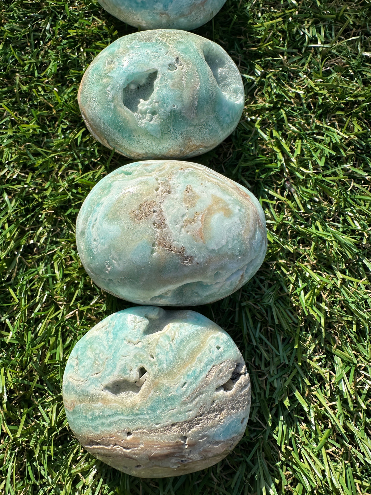 Aragonite Blue Palm Stones