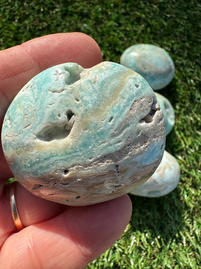 Aragonite Blue Palm Stones