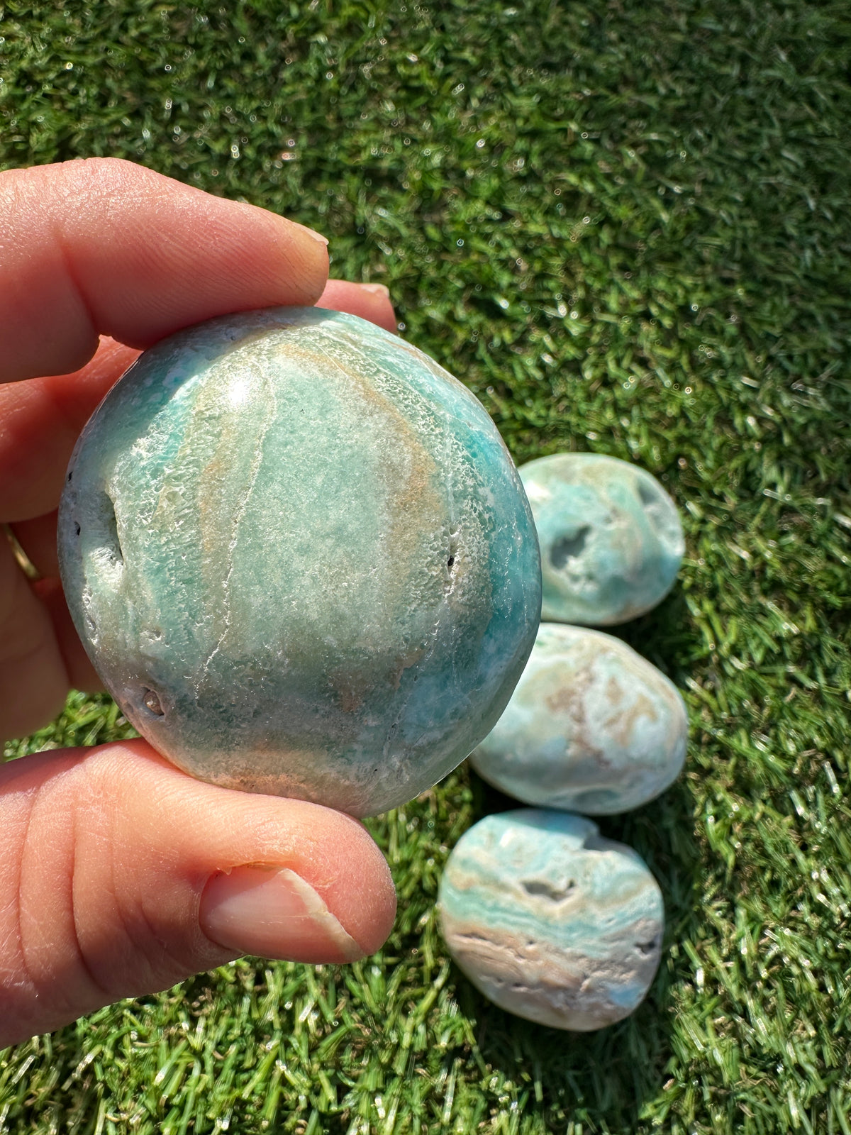 Aragonite Blue Palm Stones