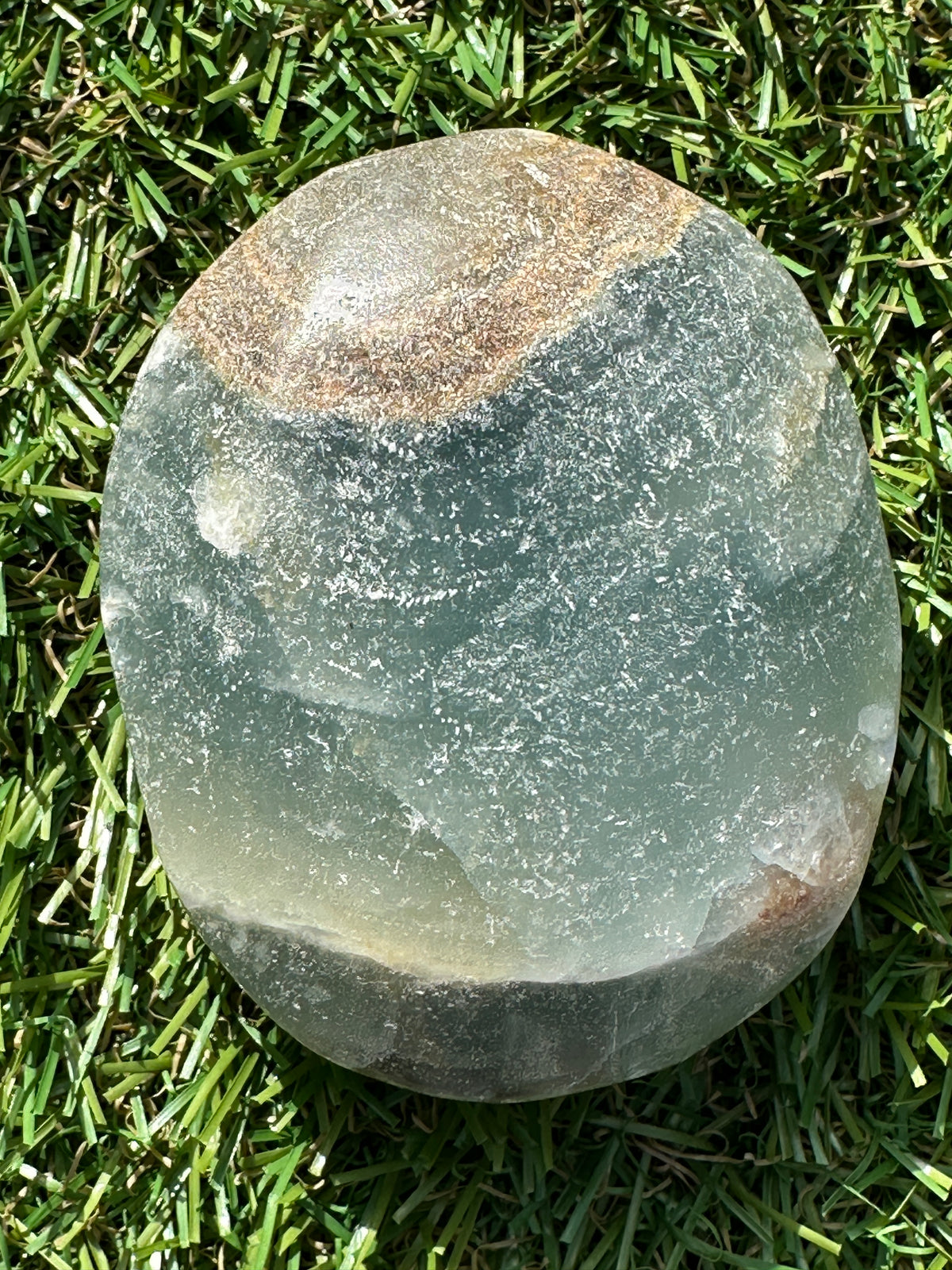Calcite Lemurian Aquatine Blue Palm Stones