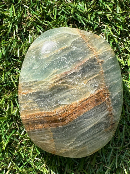 Calcite Lemurian Aquatine Blue Palm Stones