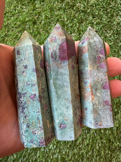 Ruby In Fuchsite Points