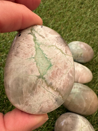 Moonstone Green With Granierite Palm Stones