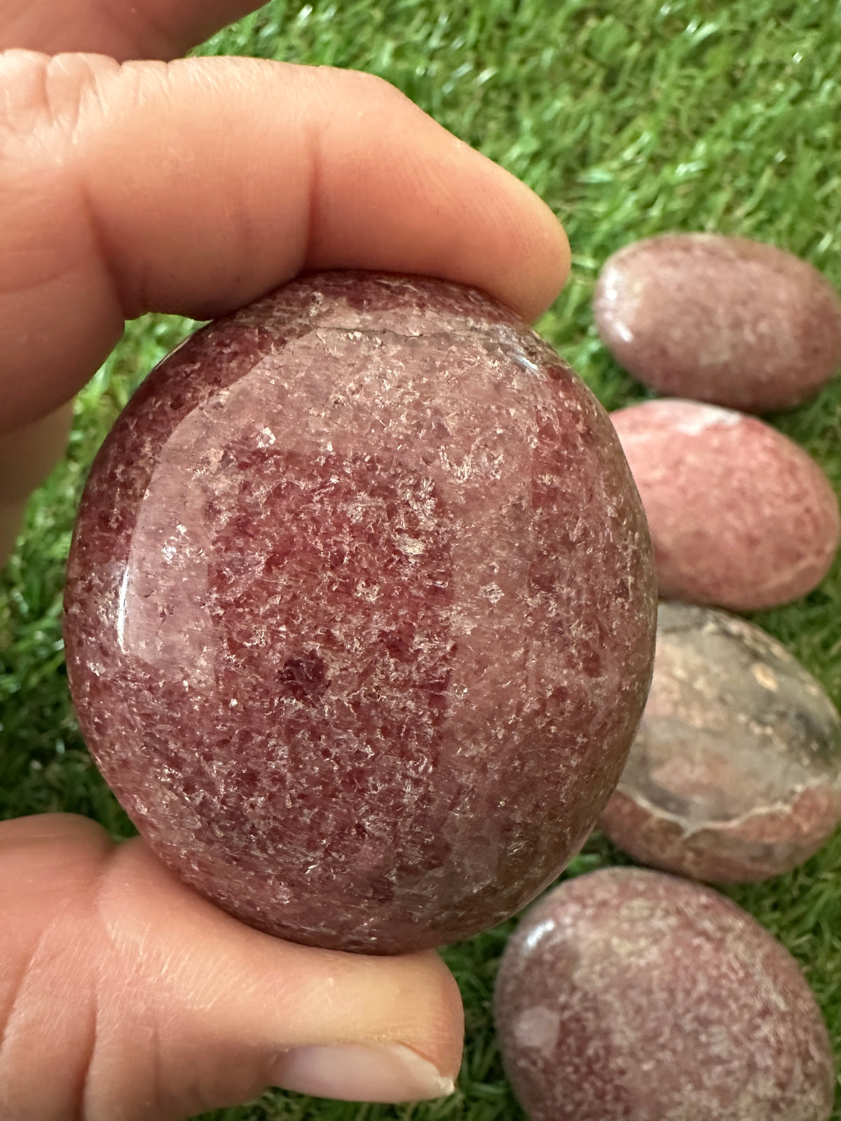 Rhodonite Palm Stones
